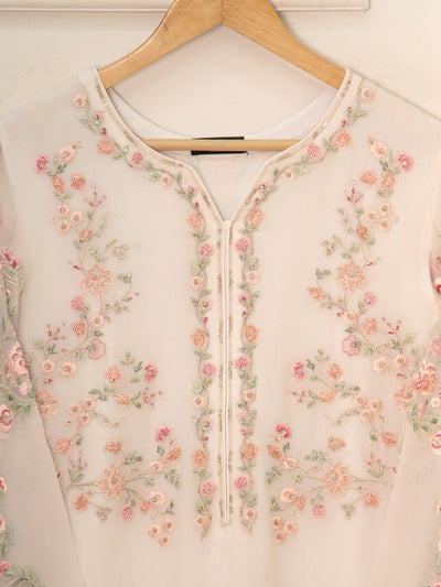 3 Piece - Pure Chiffon Embroidered Suit