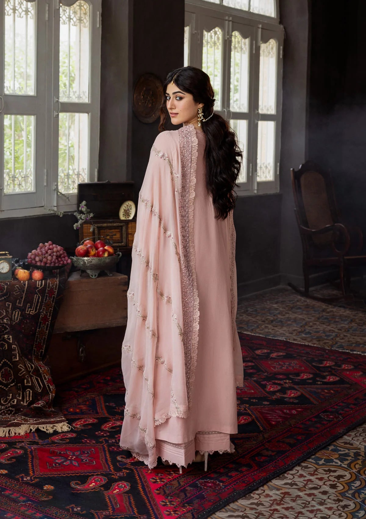 Karandi with Embroidered Chiffon