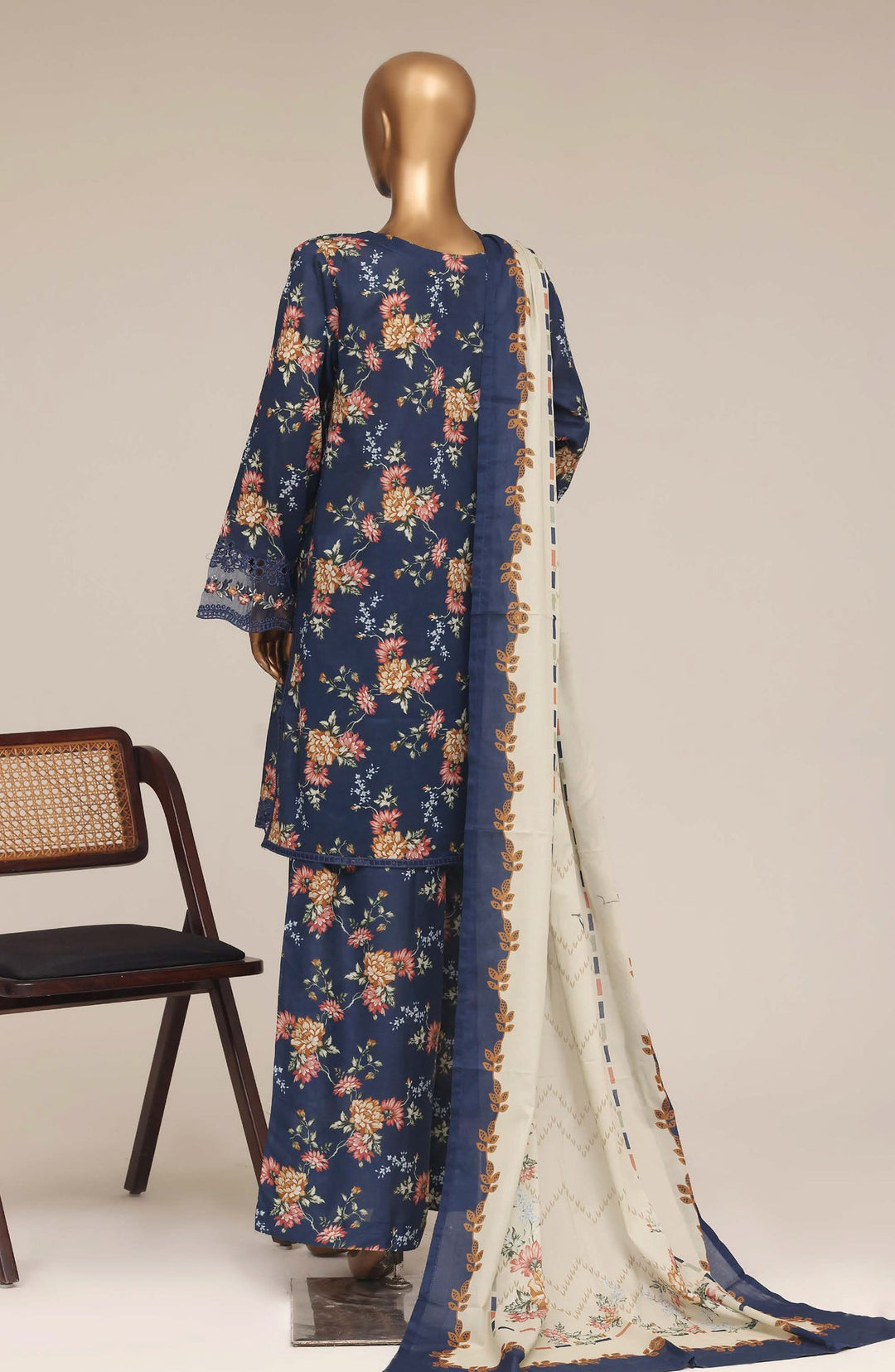 Embroidered Lawn Stitched 3 Piece Suit