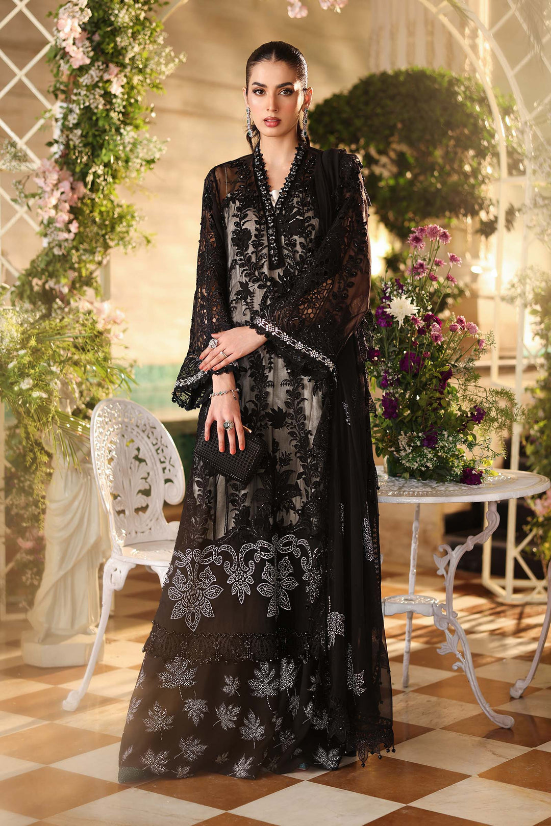 Luxury Chiffon Unstitched 3Pc Suit