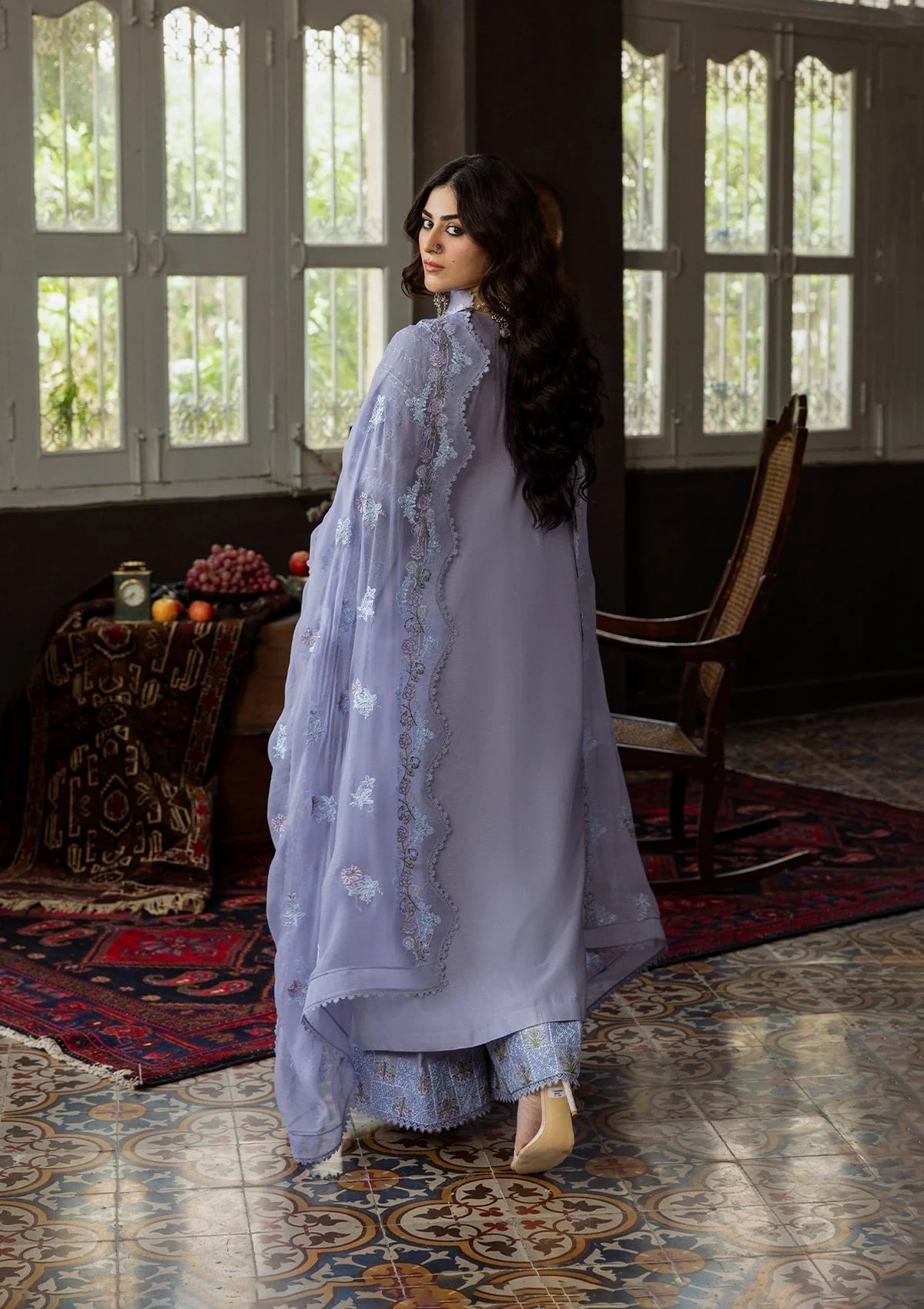 Karandi with Embroidered Chiffon