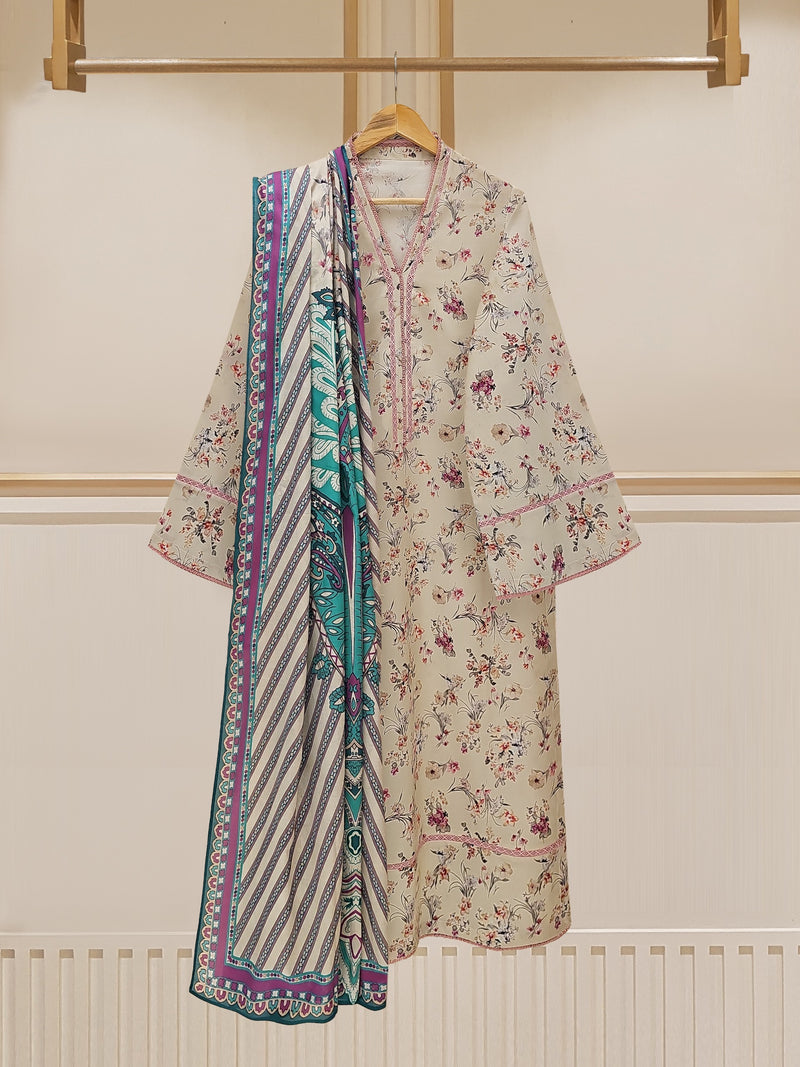 Agha Noor-Pure Printed Lawn Suit 3 piece