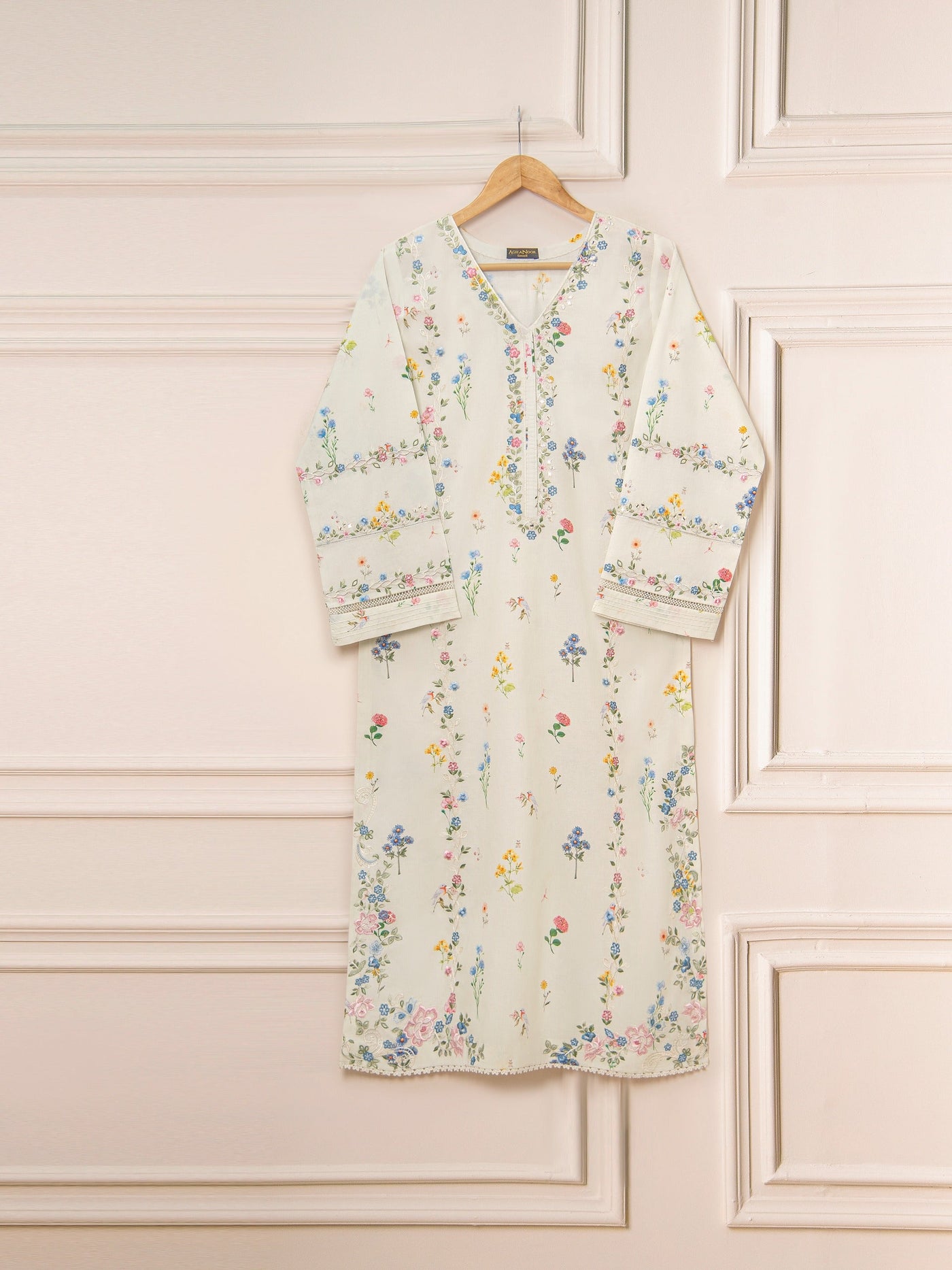 2 Piece - Pure Embroidered Cambric Suit
