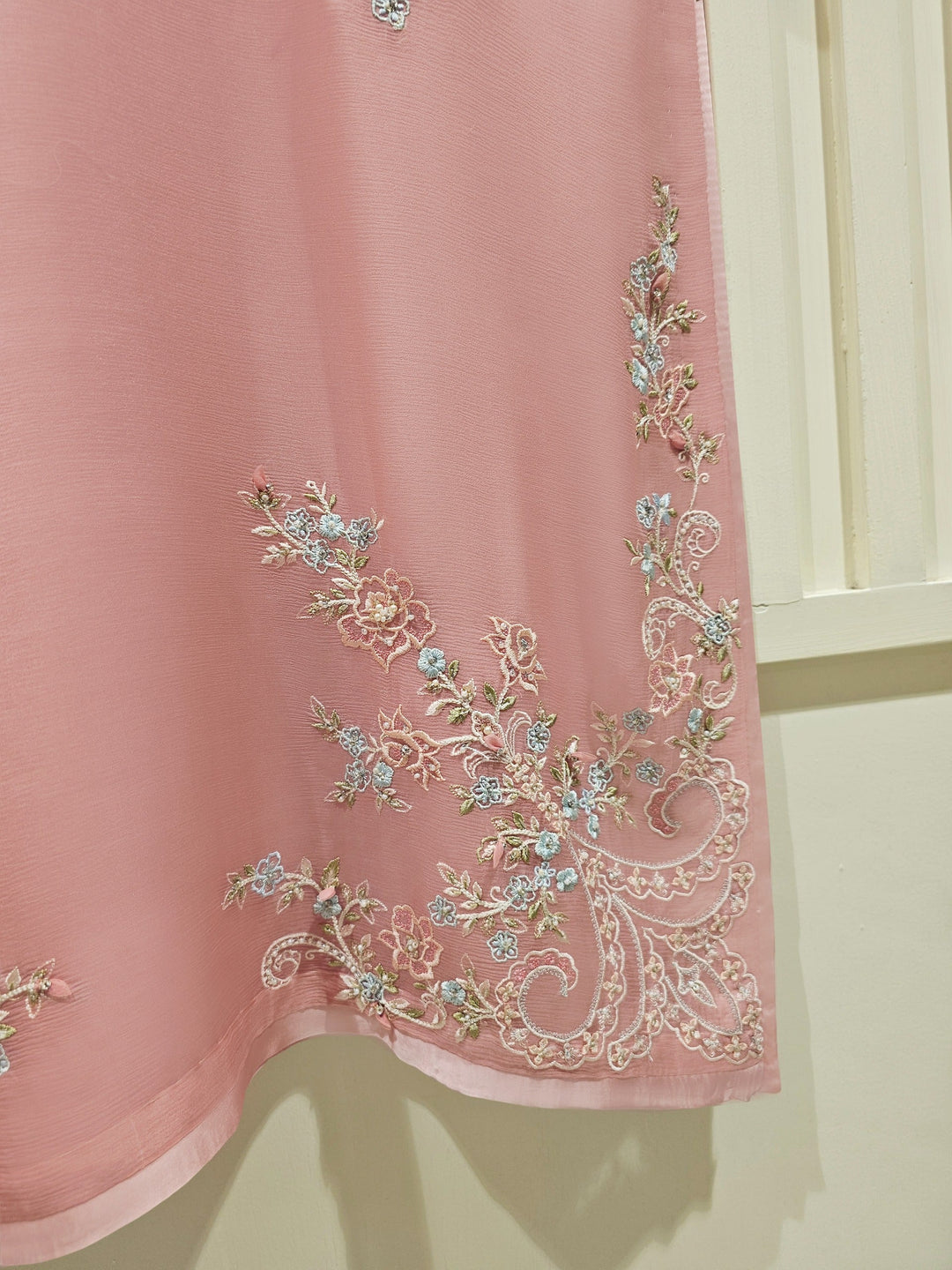 2 Piece - Pure Chiffon Embroidered Suit