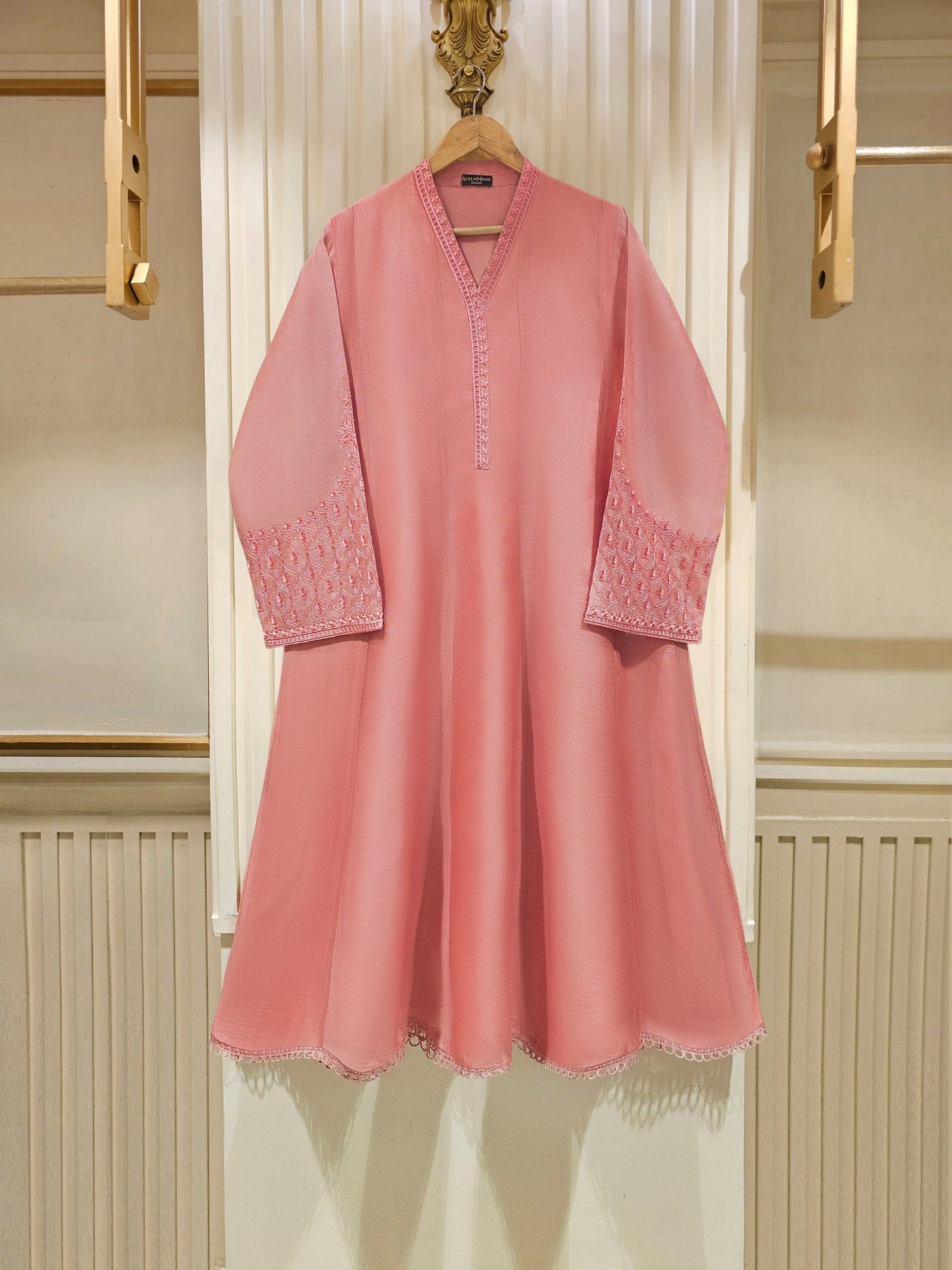 3 Piece - Pure Cotton Net Embroidered Suit