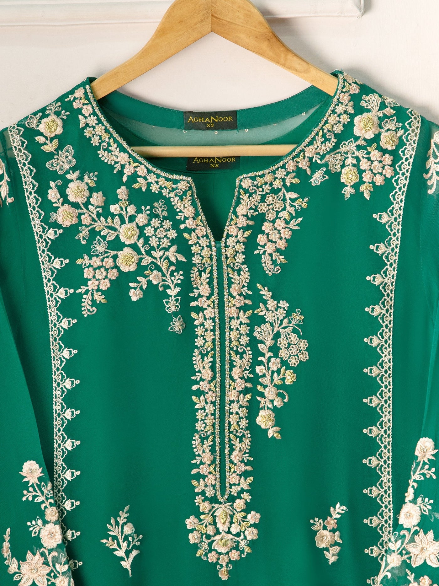 Pure Chiffon Embroidered Shirt