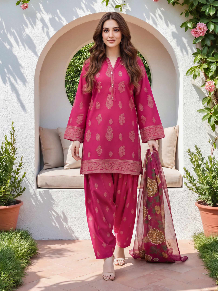 3 Piece Lawn Paste Suit (Unstitched)
