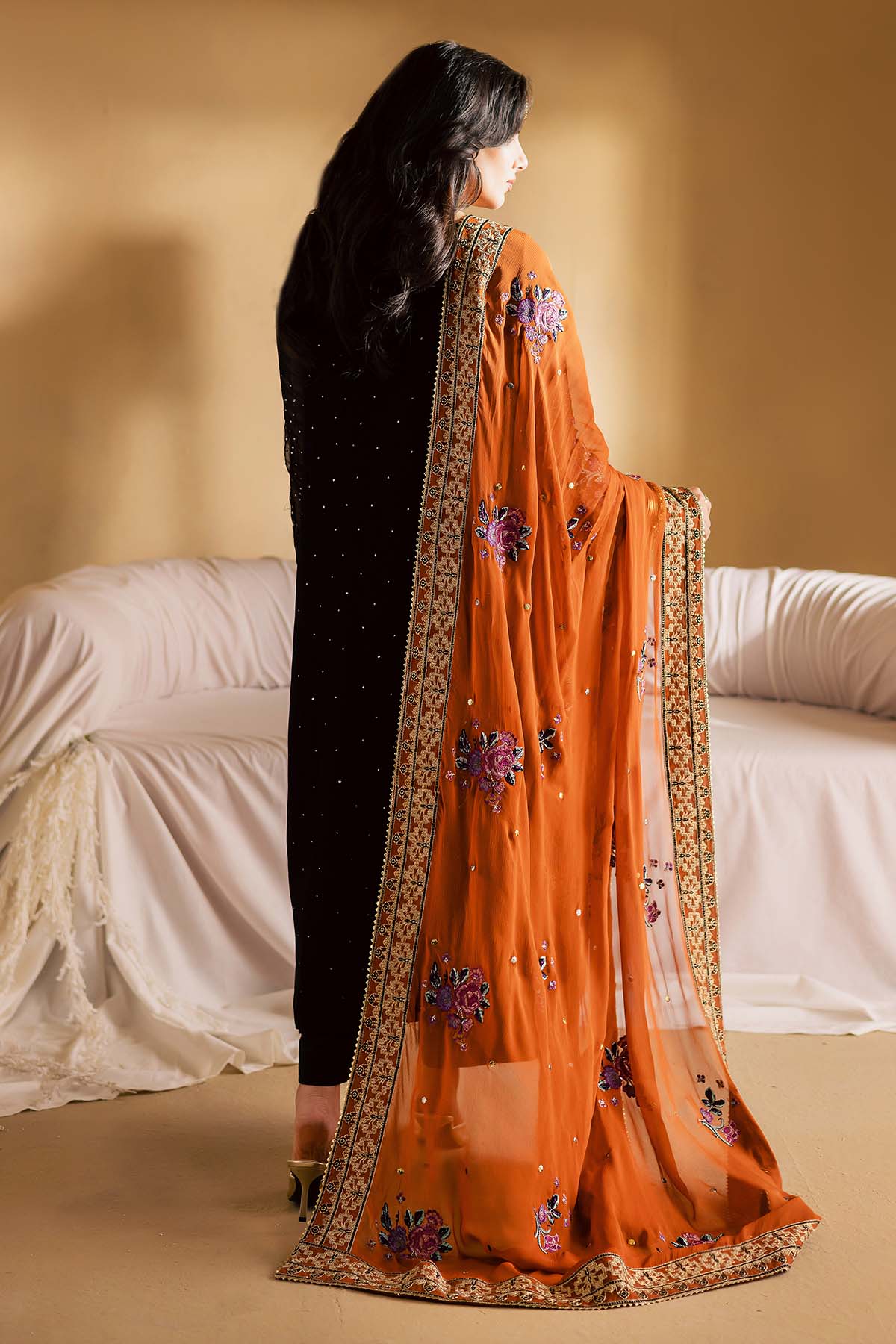 Mukeshkari Embroidered Chiffon