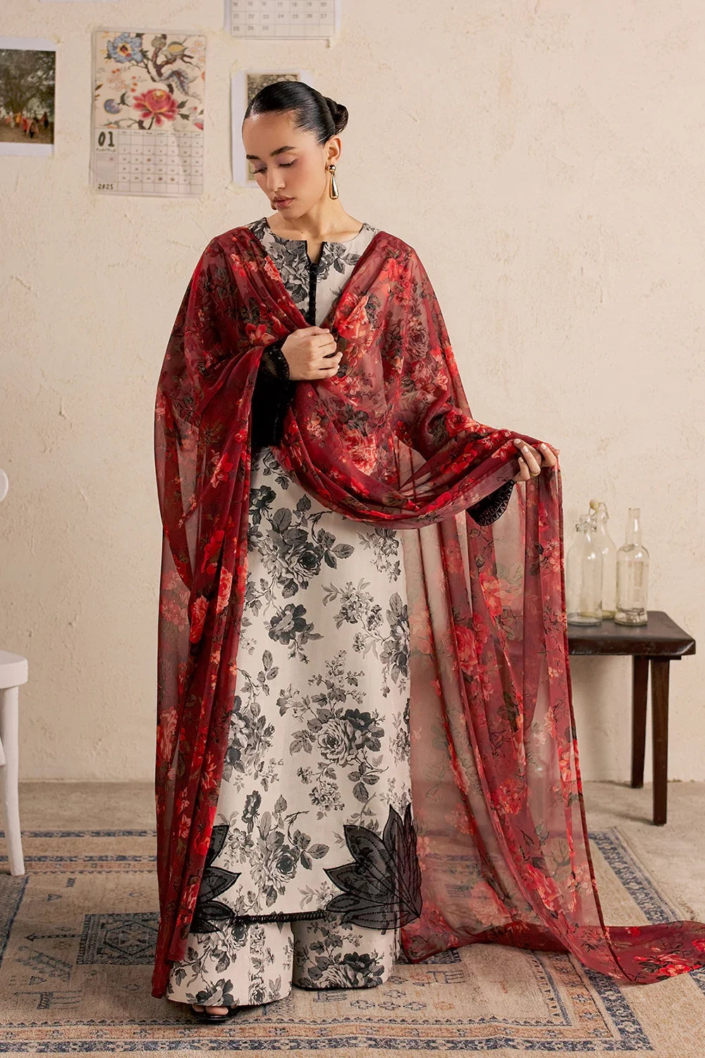 Floral Embroidered 3PC