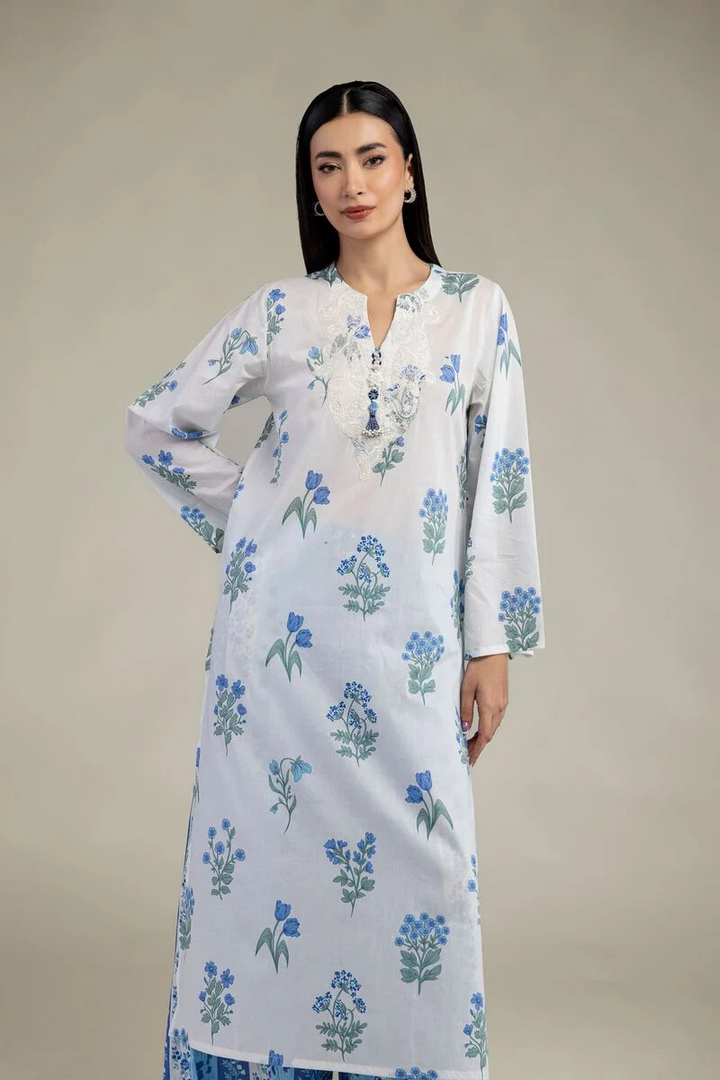 Embroidered | Lawn Fabrics 2 Piece | Top and Bottom