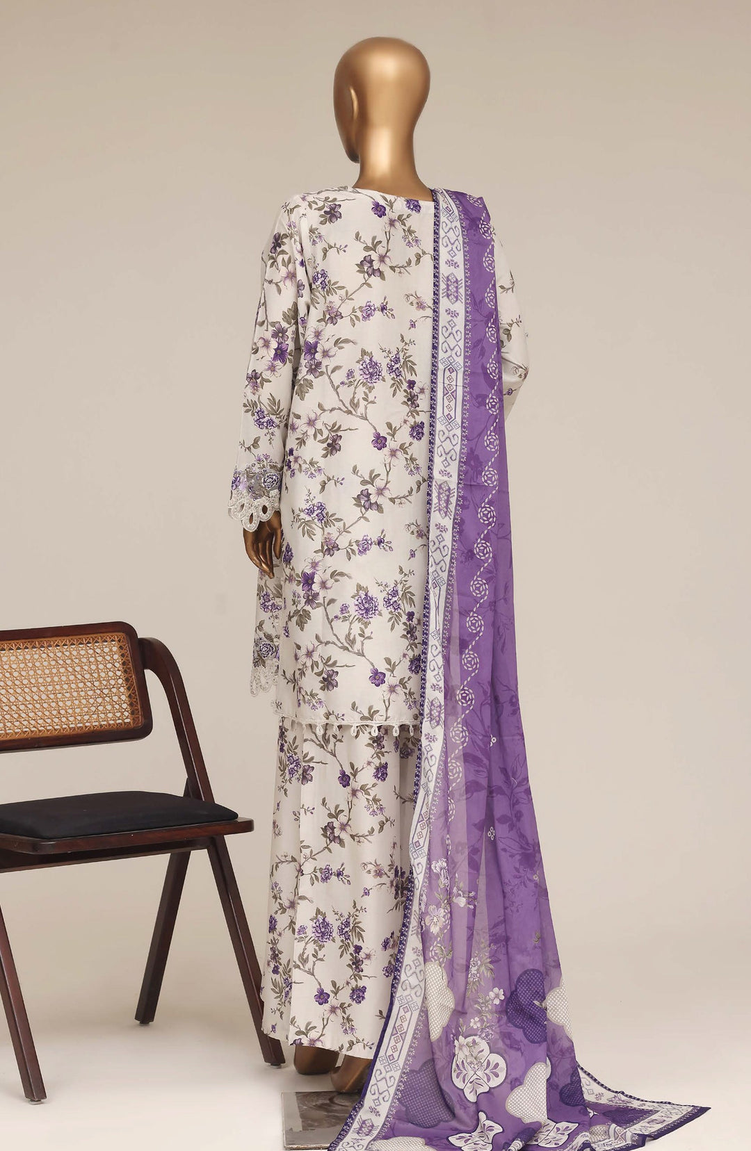 Embroidered Lawn Stitched 3 Piece Suit