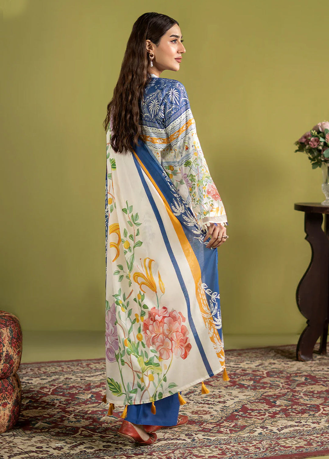 POPINN  Printed Unstitched 3 Piece Suit