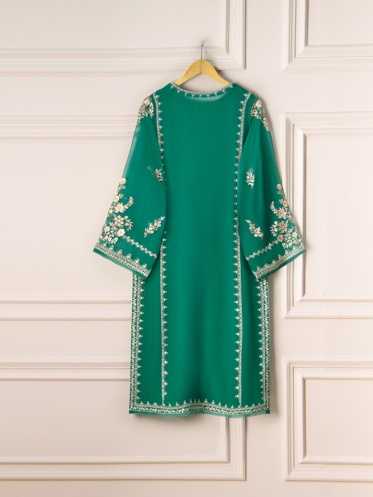 Pure Chiffon Embroidered Shirt
