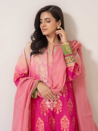 2 Piece Jacquard Suit-Embroidered (Pret)