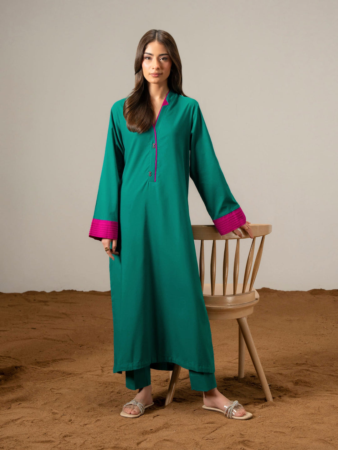 2 Piece Viscose Suit-Dyed (Pret)
