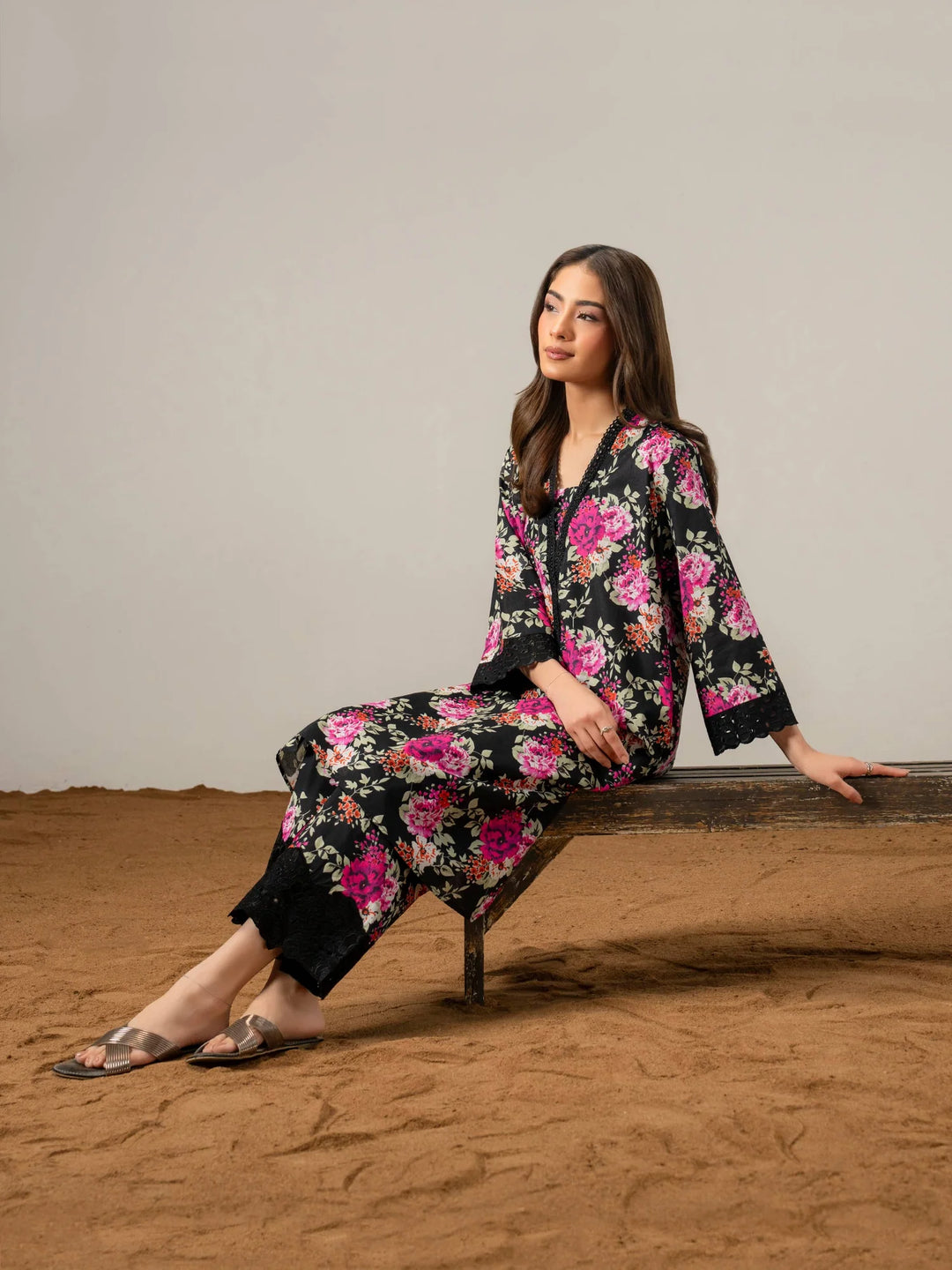2 Piece Cambric Suit-Printed (Pret)