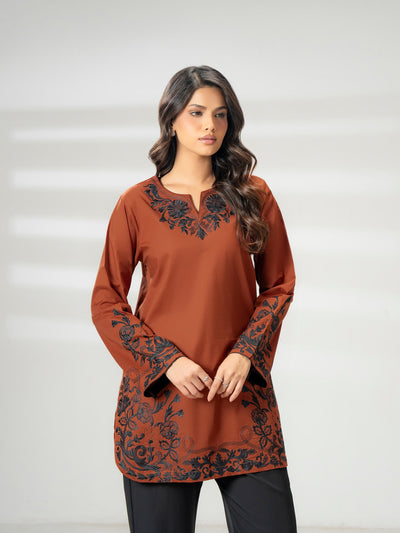 Cambric Kurti-Embroidered (Pret)