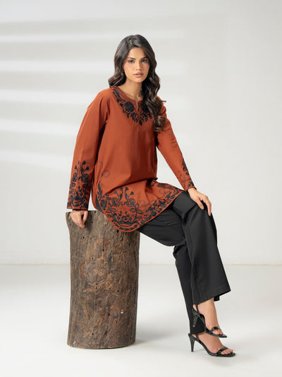 Cambric Kurti-Embroidered (Pret)