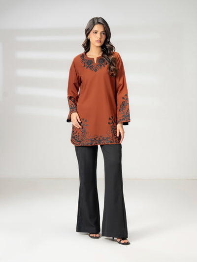 Cambric Kurti-Embroidered (Pret)