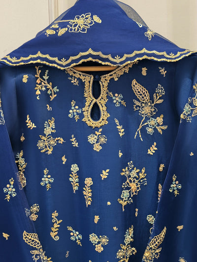 3 Piece - Pure Organza Embroidered Suit