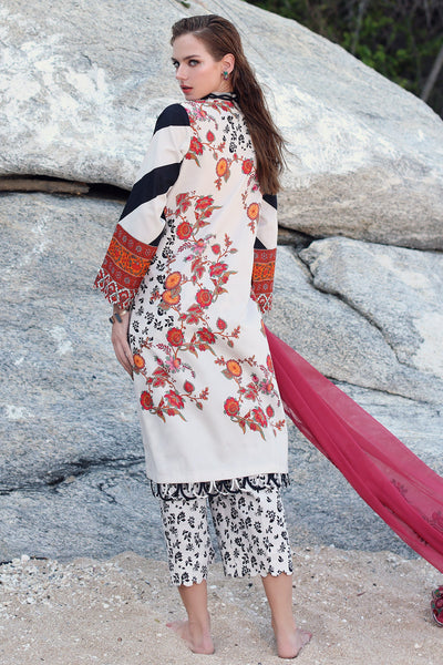 CHARIZMA Unstitched Printed Lawn with Embroidered Chiffon Dupatta PM4-27