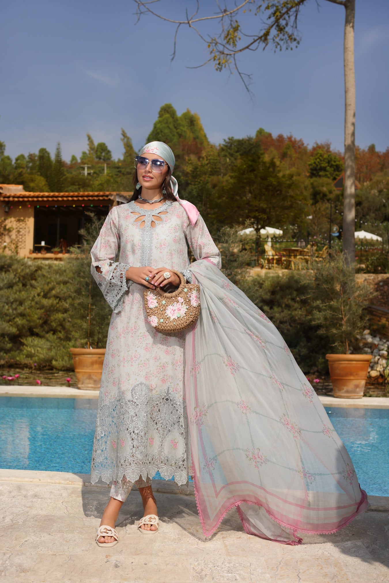 Luxe Chikankaari Lawn