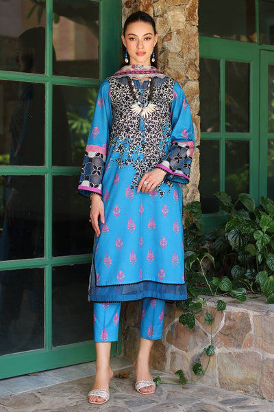 CHARIZMA Unstitched Printed Lawn with Embroidered Chiffon Dupatta PM4-34