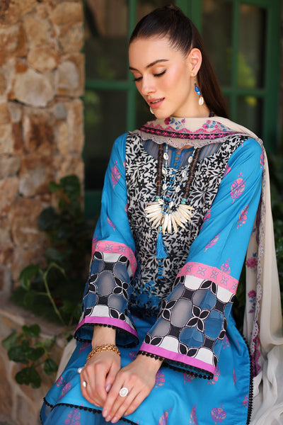 CHARIZMA Unstitched Printed Lawn with Embroidered Chiffon Dupatta PM4-34