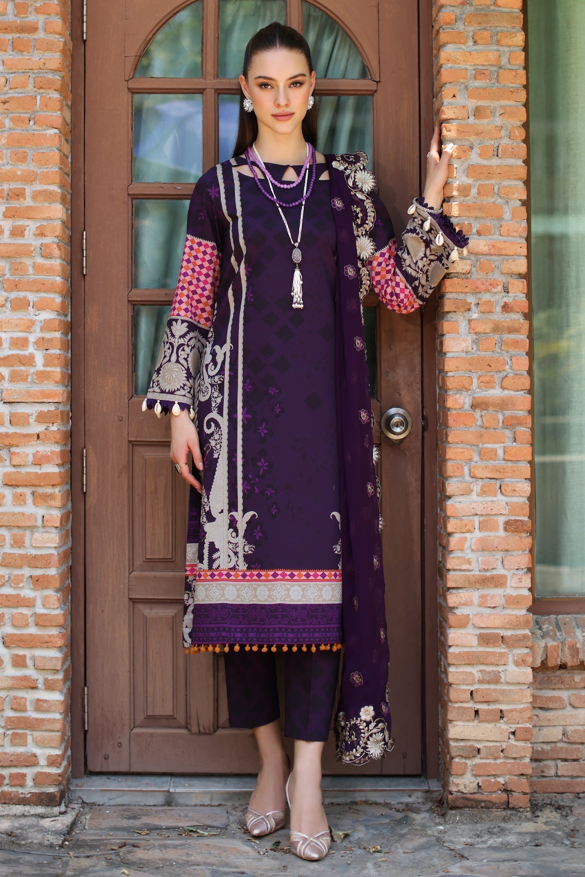 CHARIZMA Unstitched Printed Lawn with Embroidered Chiffon Dupatta PM4-33