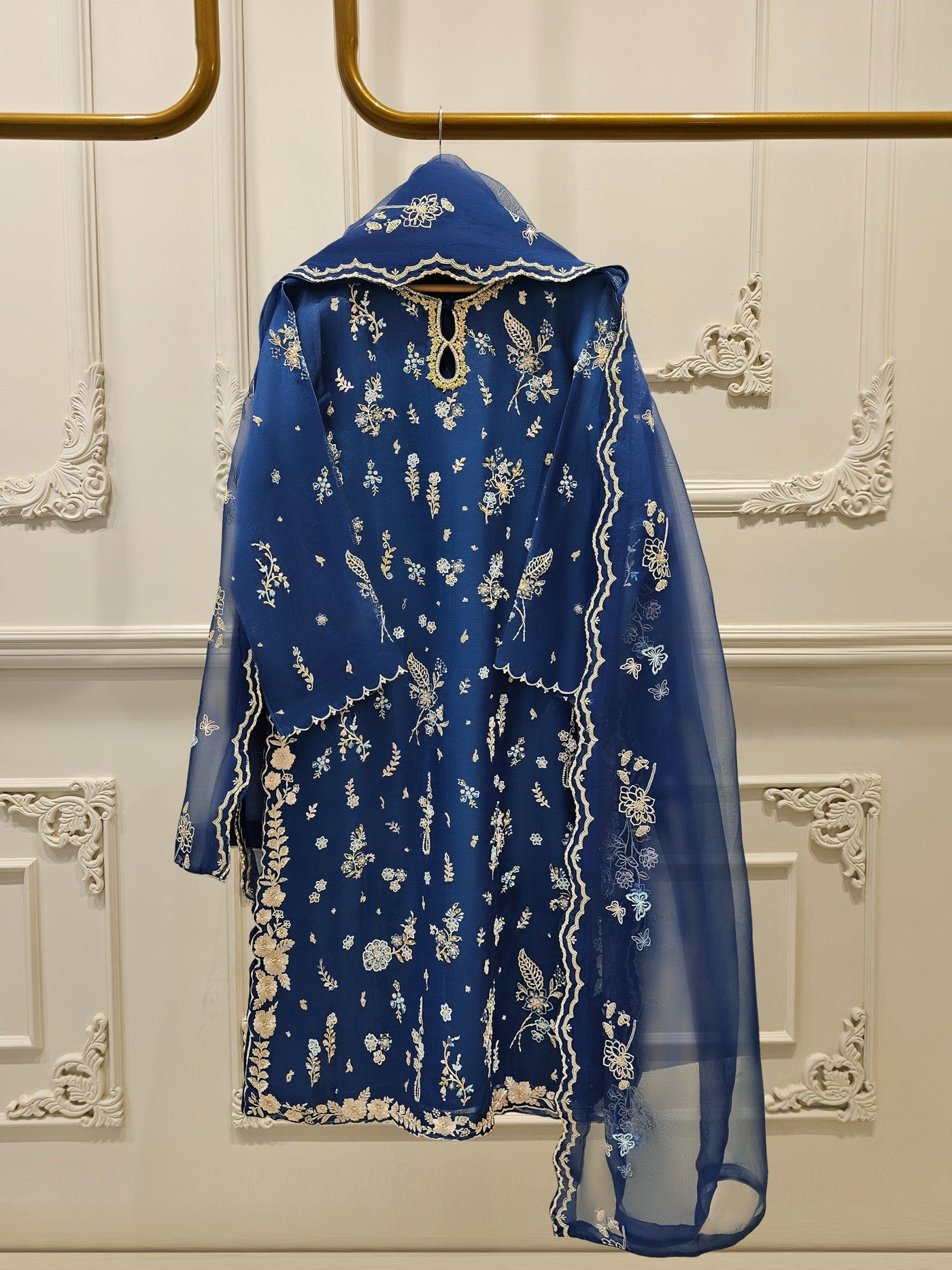 3 Piece - Pure Organza Embroidered Suit