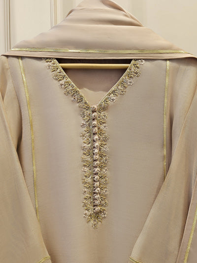 3 Piece - Pure Embroidered Cotton Net Suit