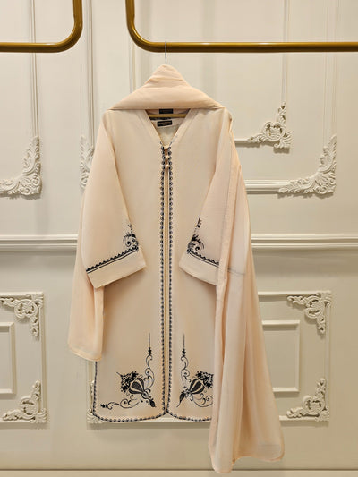 3 Piece - Pure Embroidered Cotton Net Suit