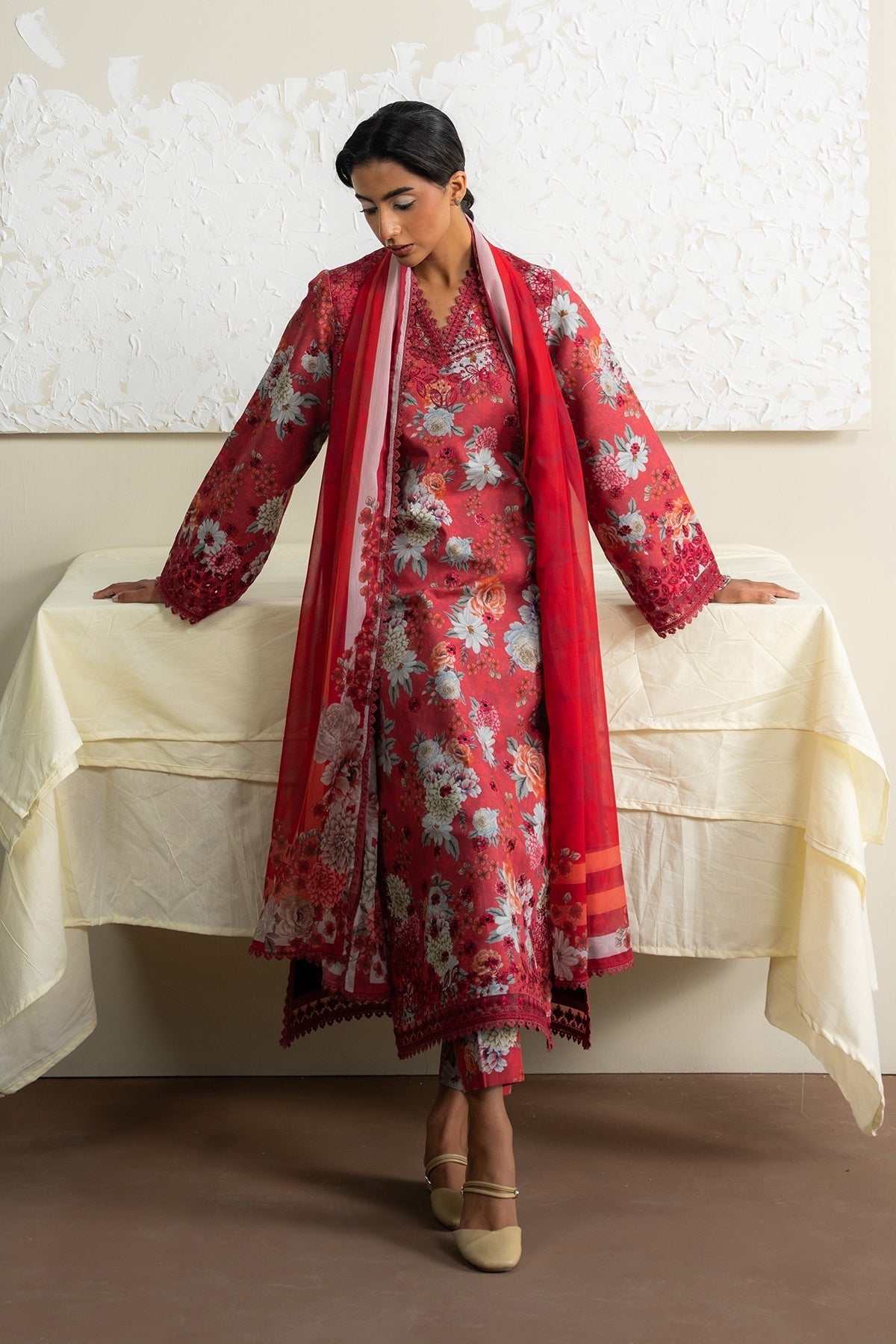 The Bare Minimum Embroidered  Lawn