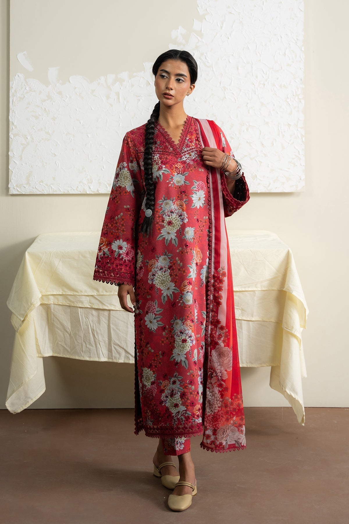The Bare Minimum Embroidered  Lawn