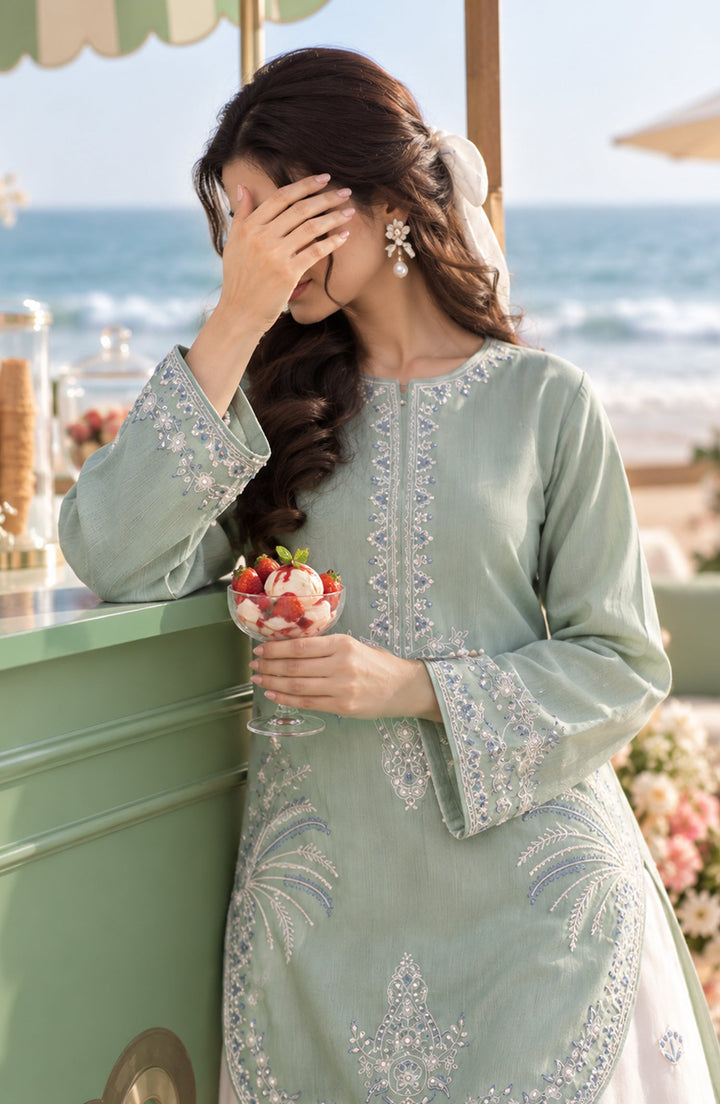Embroidered Viscose Linen Stitched 2 Piece Co-ord Set