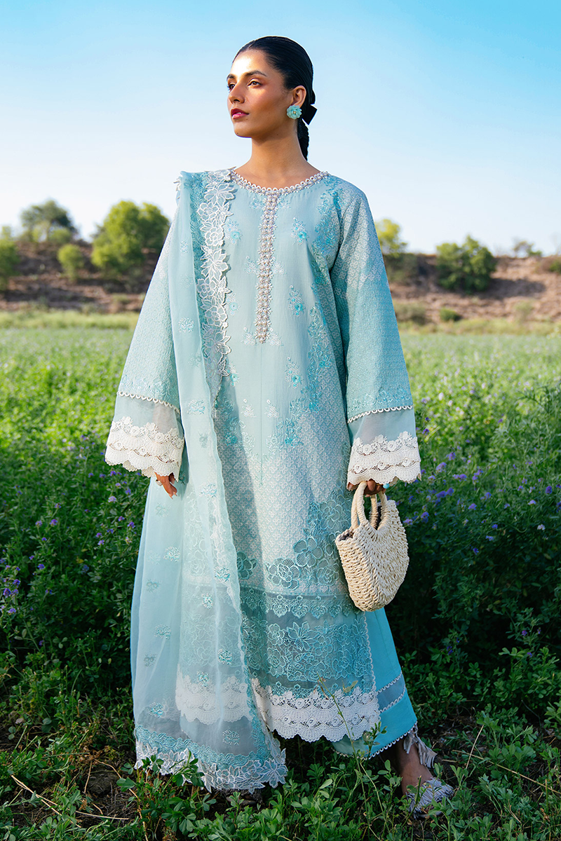 Sana Zubair Luxury Lawn - Aquamarine