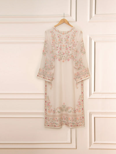 3 Piece - Pure Chiffon Embroidered Suit