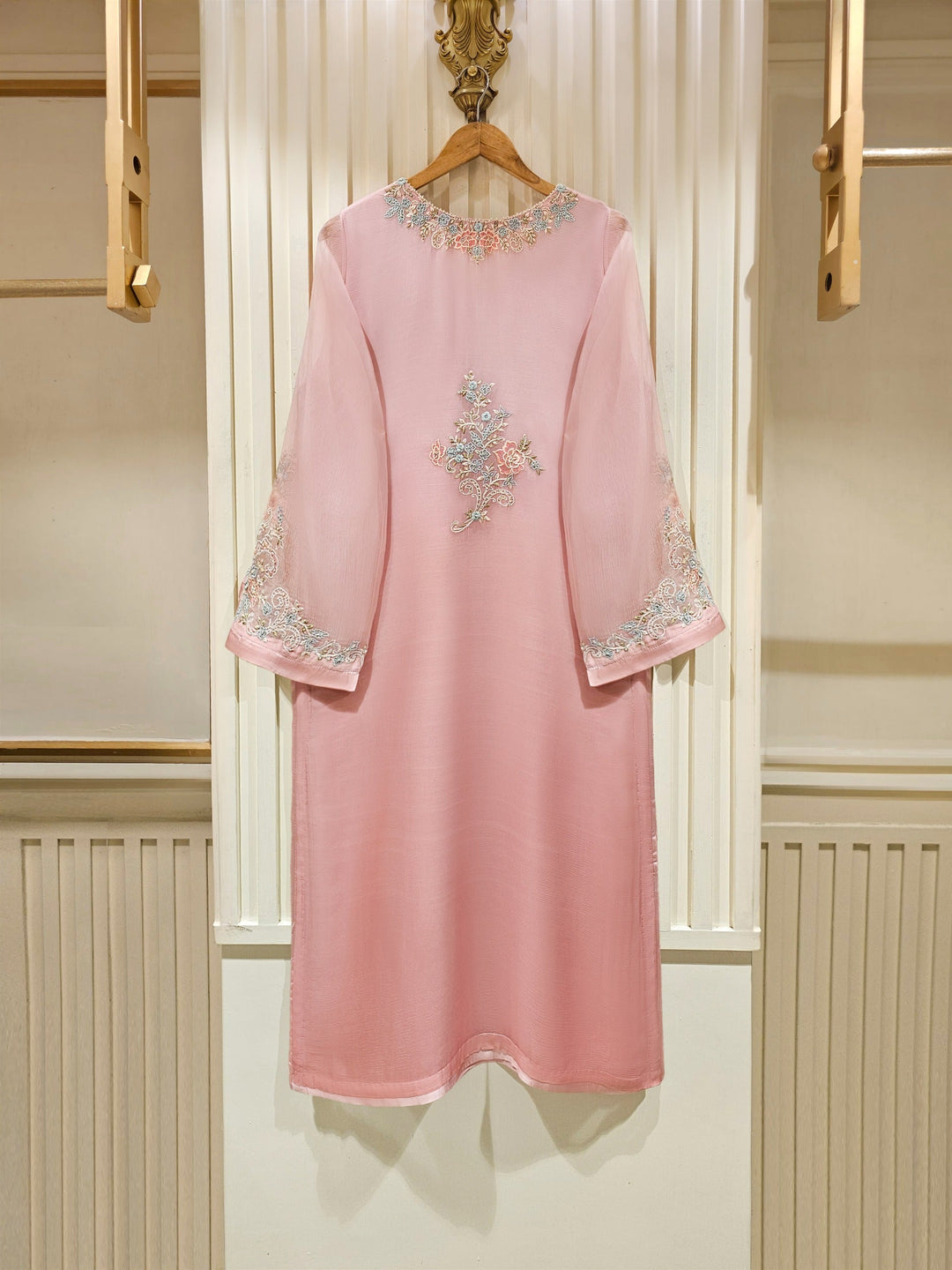 2 Piece - Pure Chiffon Embroidered Suit