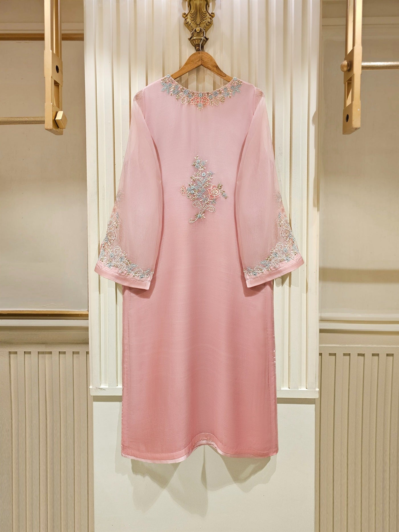 2 Piece - Pure Chiffon Embroidered Suit