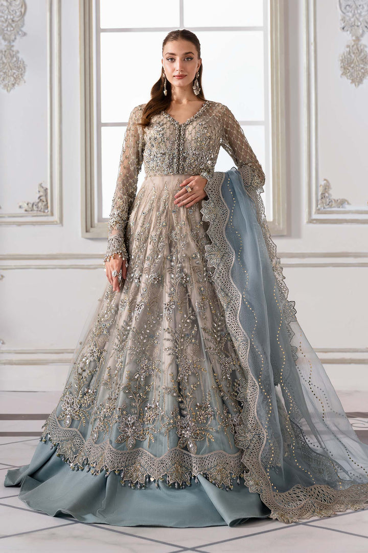 3 Piece Unstitched Embroidered Net Suit