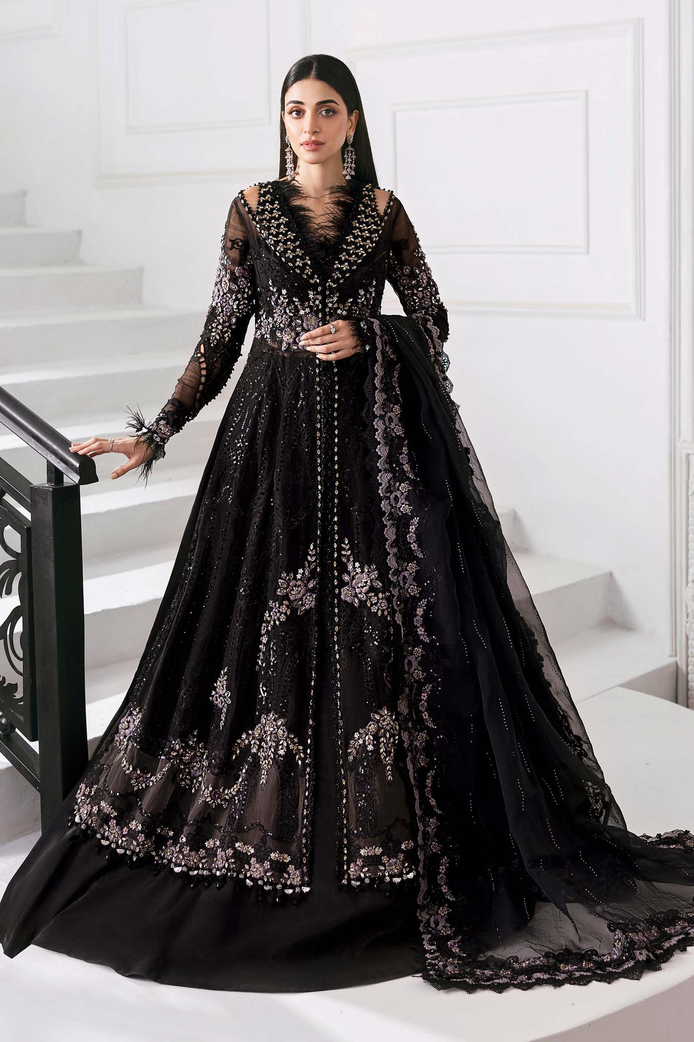 3 Piece Unstitched Embroidered Organza Suit