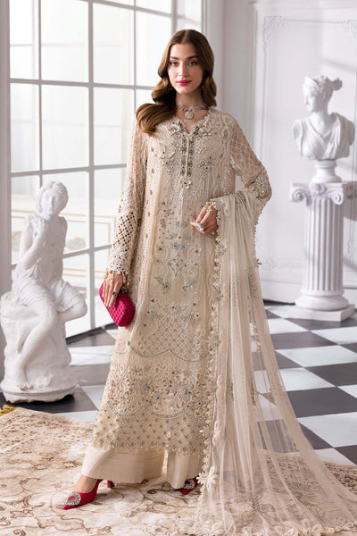 3 Piece Unstitched Embroidered Chiffon Suit