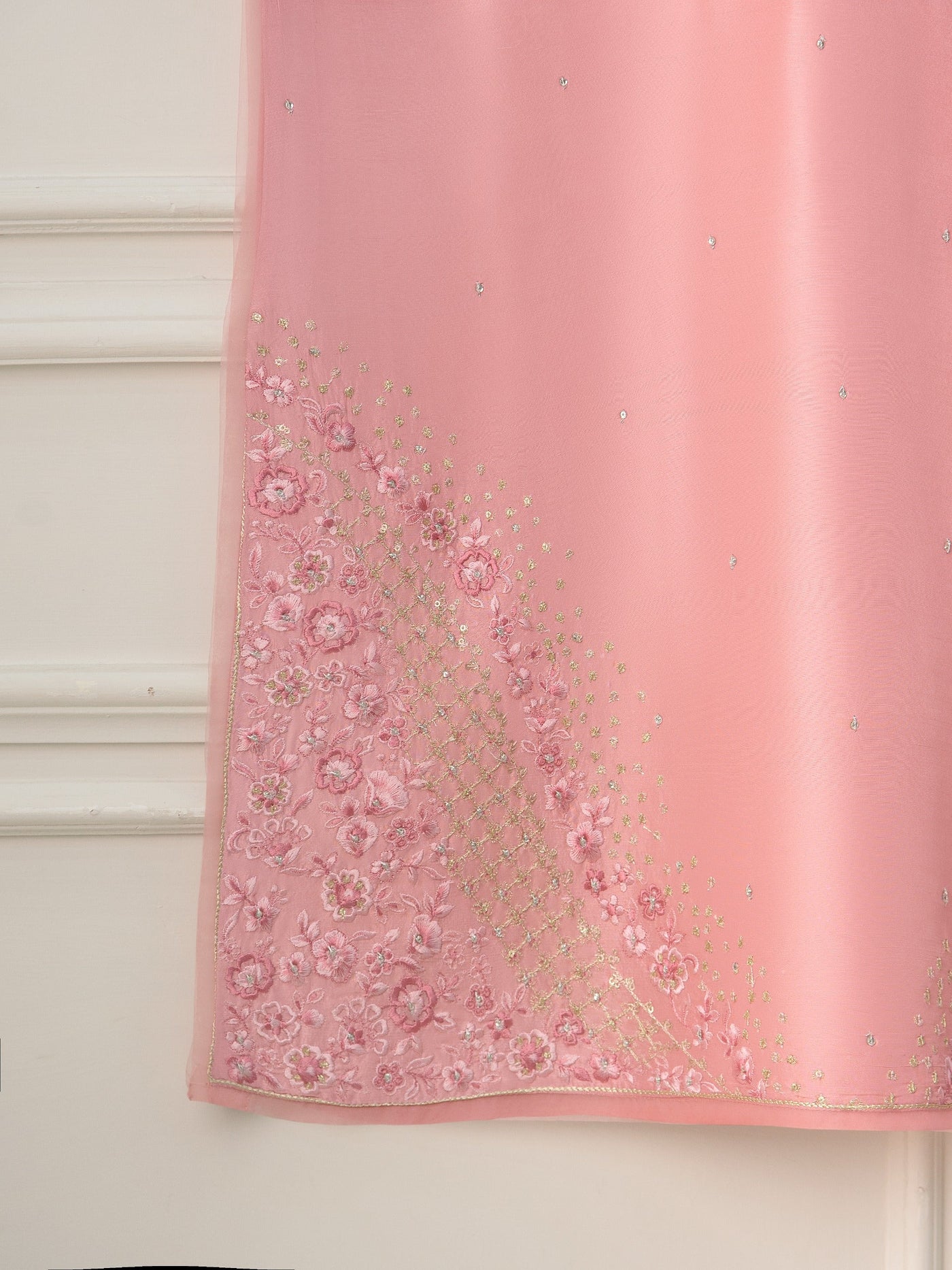 2 Piece - Pure Embroidered Raw Silk Suit