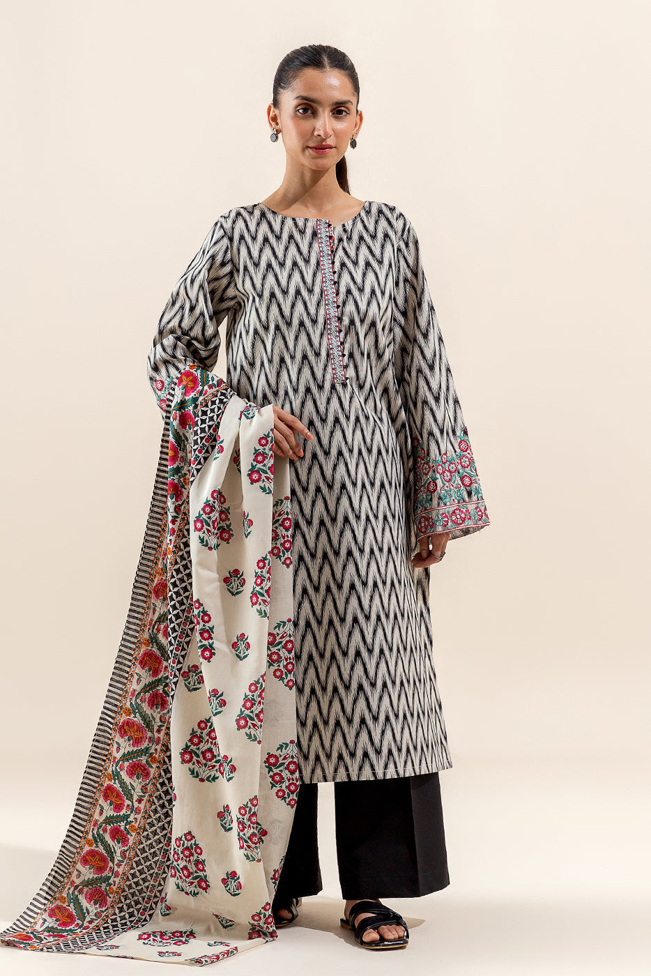 IKAT MESH BY Beechtree || 3 PIECE PRINTED LAWN SUIT