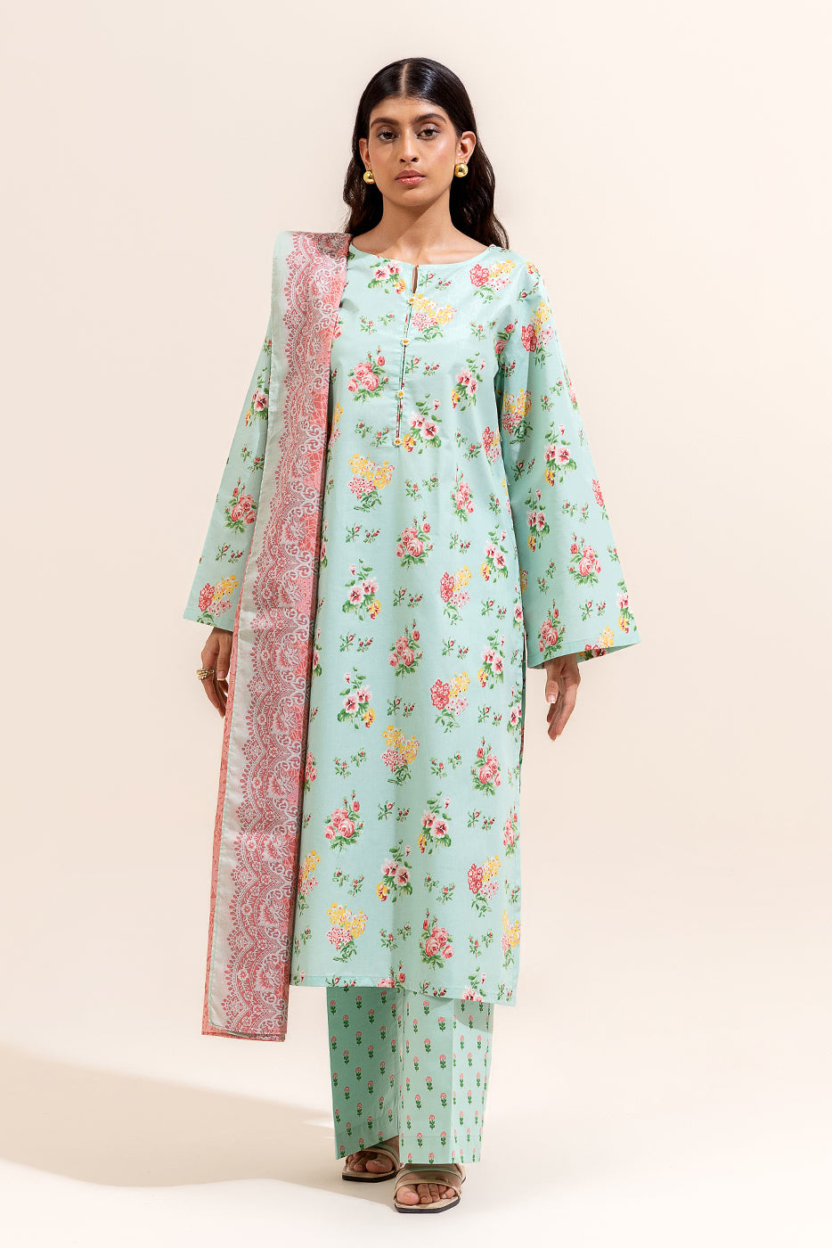 PISTACHIO TALE BY Beechtree || 3 PIECE PRINTED LAWN SUIT