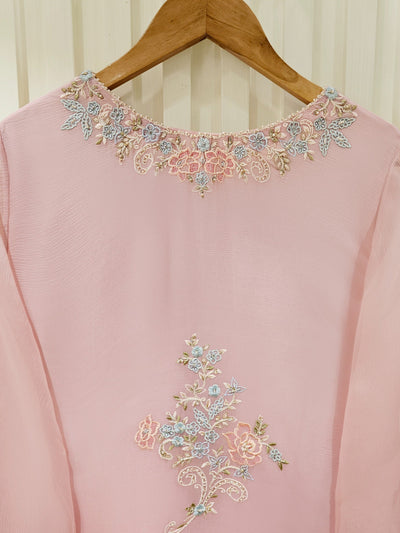 2 Piece - Pure Chiffon Embroidered Suit