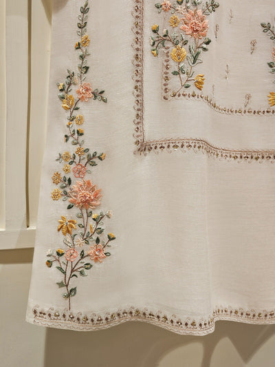 3 Piece - Pure Cotton Net Embroidered Suit