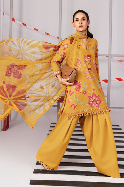3 Pc Unstitched Printed Slub Khaddar Suit