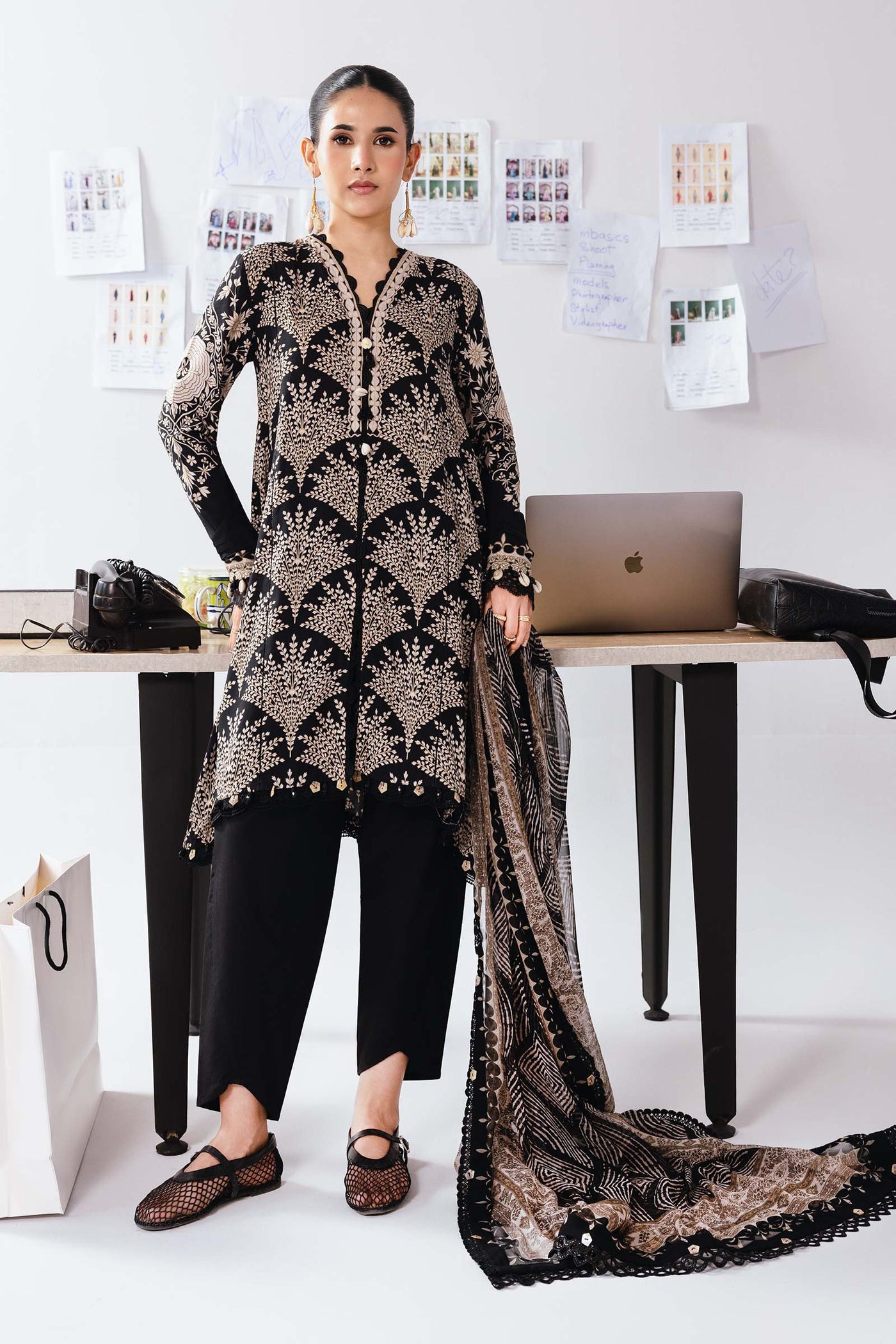 3 Pc Unstitched Printed Linen Suit