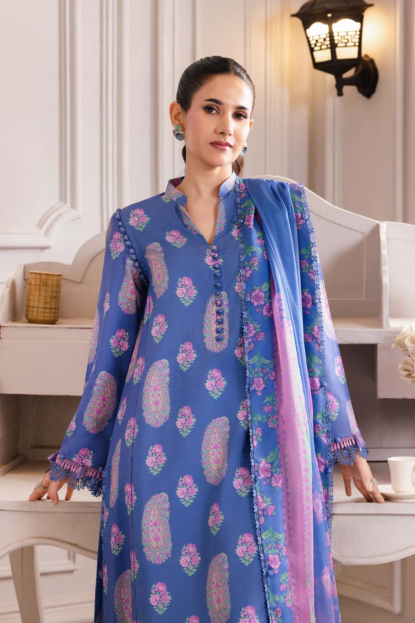 3 Pc Unstitched Printed Linen Suit